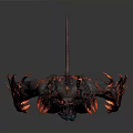 Demon Character 3D Model With Lava Texture Glowing Limbs And Kimono Belt