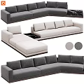 Modern Sectional Sofa Set With Gray Beige Color Options And Fabric Samples 3d model