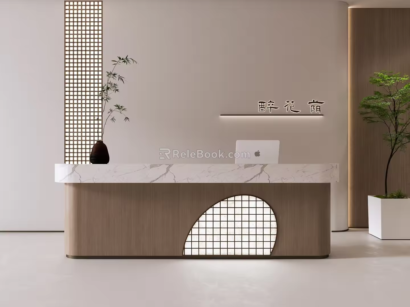 Modern Front Desk Reception Desk Reception Desk Beauty Salon Reception Desk 3d model