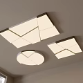 Modern Flush Mount Ceiling Lights Three Square And Round Minimalist Design Illuminated On Ceiling 3d model