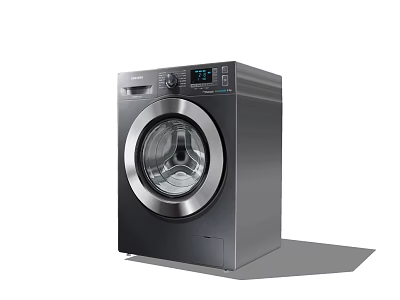 Sleek Modern Front Loading Washing Machine With Transparent Door And Digital Control Panel 3d model