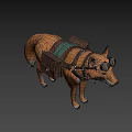 Game Movie Character Orange Fox Wearing Goggles Harness And Backpack