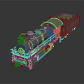 Vintage Silver Steam Train Model With Detailed Metallic Body And Shiny Surface On Dark Background