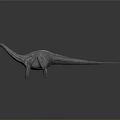 Realistic Sauropod Dinosaur Model With Long Neck Tail On Gray Background And Shadow Reflection 3d model