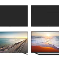 Ultra Slim Smart TV Displaying Scenic Ocean Sunset And Beach Views