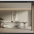 New Chinese-style reception desk 3d model