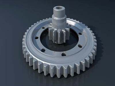 High Precision Metal Gear With Industrial Teeth And Mounting Holes For Machinery Hardware Tool 3d model