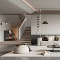 Modern Living Room With Beige Sofa Coffee Table And Art Decor