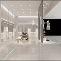 Tonyred Clothing Store Interior With White Clothes Arched Doors And Marble Floor