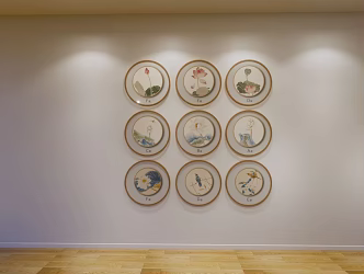 New Chinese Decorative Painting Hanging Painting Combination 3d model