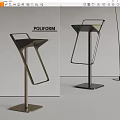 Poliform Modern Bar Stools With Sleek Metal Frame And Comfortable Seats 3d model