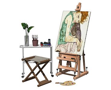 Modern easel art sketch easel drawing board 3d model