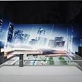 Futuristic Urban Planning Model Display With Illuminated City Buildings And 3D Architecture