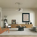 Elegant Modern Living Room Interior Design With Sofa Coffee Table TV Stand And Chandelier