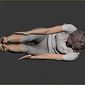 Smiling Gray Haired Woman Doing Exercise Lying On Back Lifting Legs And Stretching Hands