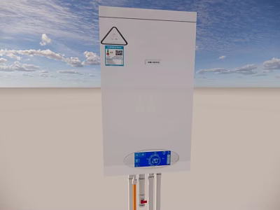Efficient Home Water Heater With Digital Display And Safety Indicator 3d model