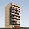 Modern Multi Story Residential Building With Balconies Exterior Walls And Windows