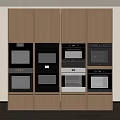 Contemporary Kitchen Design Featuring Built in Ovens And Wooden Cabinets