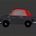 Vintage Car With Red Roof Gray Body And Classic Exterior Design