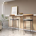 Quiet Bar Chair Combination Bar Chair 3d model