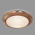 Modern Round Ceiling Light With Sleek Copper Frame And White Lampshade 3d model