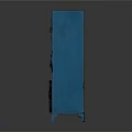 Blue Metal Locker Cabinet With Multiple Compartments And Vintage Industrial Design