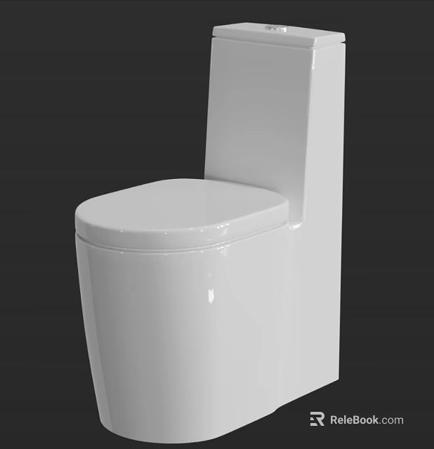 White Modern Toilet With Sleek Smooth Surface And Simple Contemporary Design 3d model 