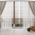 Modern Curtain Fabric Curtain 3d model