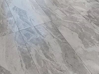 Elegant Natural Stone Floor Tiles With Gray White Veined Patterns For Modern Interiors 3d model