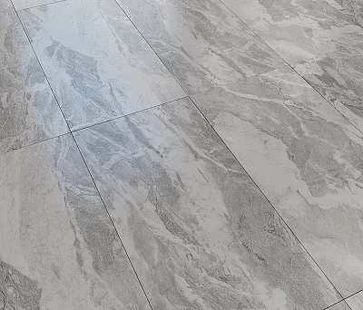 Elegant Natural Stone Floor Tiles With Gray White Veined Patterns For Modern Interiors 3d model