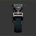 Futuristic Motorcycle With Metallic Body Detailed Mechanical Structure And Blue Wheel Lights