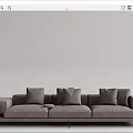 Modern Modular Sofa Set With Grey Beige Cushions And Wooden Base Design 3d model