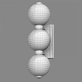 Elegant Modern Wall Lamp with Three Diamond Pattern Spherical Glass Shades and Golden Base