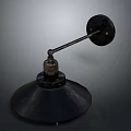 Vintage Industrial Black Metal Mechanical Device With Round Base And Rod
