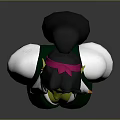 Green Skinned Character With Long Black Hair Red Bow Green Vest And Smiling Expression