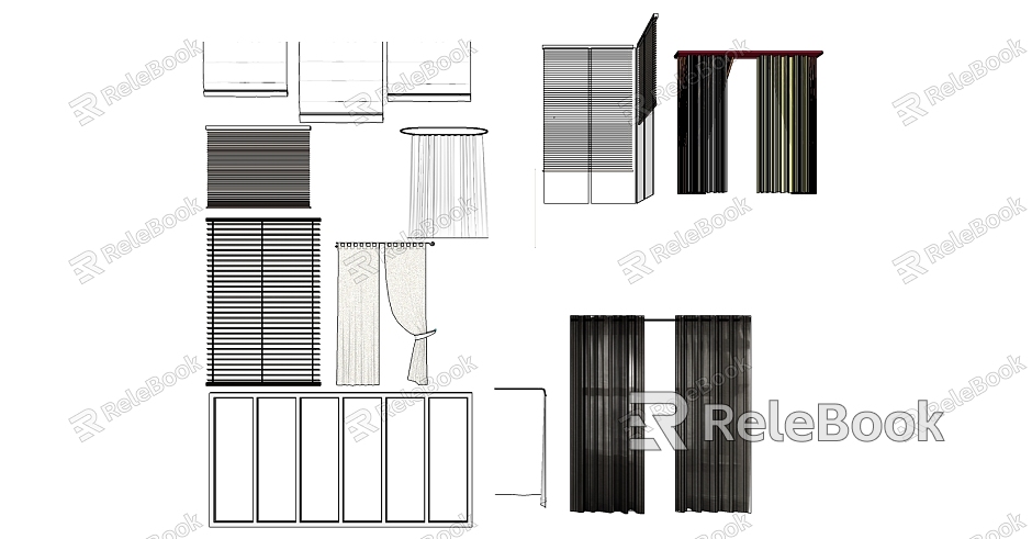 modern hanging curtain shower curtain louver curtain window model