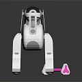 Playful Robotic Dog With Modern Interactive Design And Pink Bone Toy 3d model