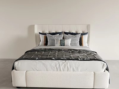 Double Bedroom Bed Hotel Bed Queen Bed 3d model