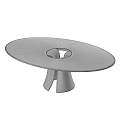 Round Modern Dining Table With Dark Wooden Tabletop And Light Colored Legs 3d model