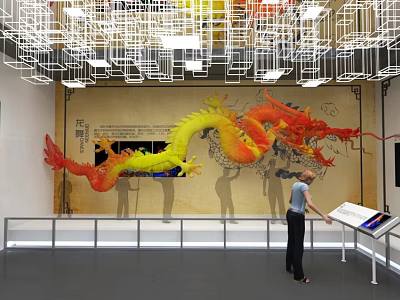 Museum Dragon Dance Dragon Interactive Setting Mirror 3d model