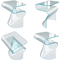 Sleek Modern Transparent Side Table With Curved Design And Various Styles 3d model
