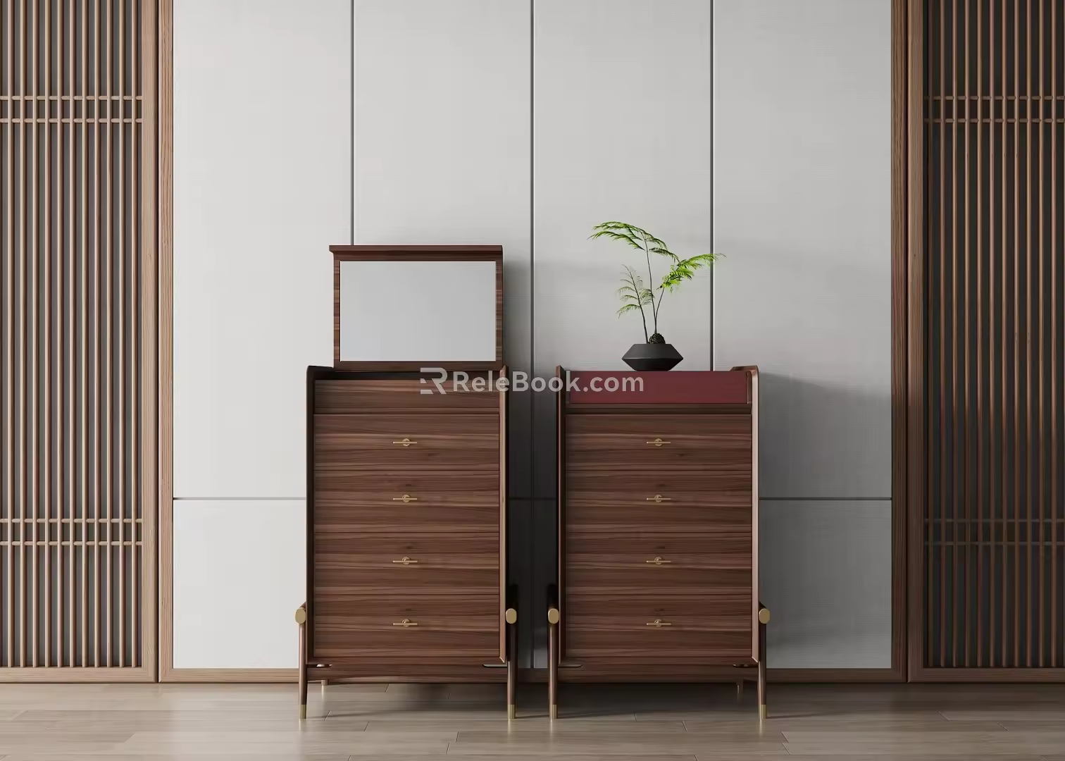 New Chinese-style Bucket Cabinet 3d model