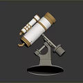 Vintage Telescope With Brass And Silver Finish On Stand Mount Design