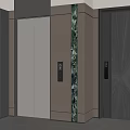 Modern Elevator Interior With Metal Door Marble Accents And Control Panel