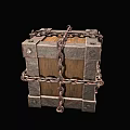Container Architecture Design With Metal And Wooden Structure Wrapped In Chains 3d model