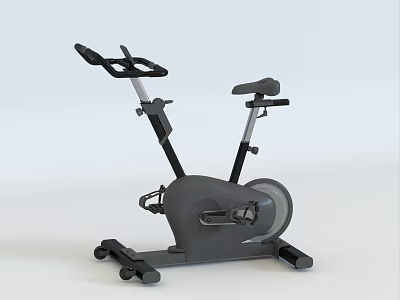 Black Stationary Bike Fitness Equipment With Adjustable Seat Handlebar And Flywheel 3d model