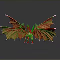 Detailed Golden Flying Dragon Sculpture With Expanded Wings On Dark Gray Background And Reflection
