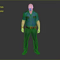 Game Movie Male Character With Blue Shirt Black Pockets Blue Pants Black Belt Standing Pose