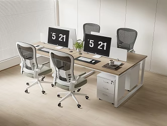Modern Office Desk and Chair Staff Station Computer Desk and Chair 3d model