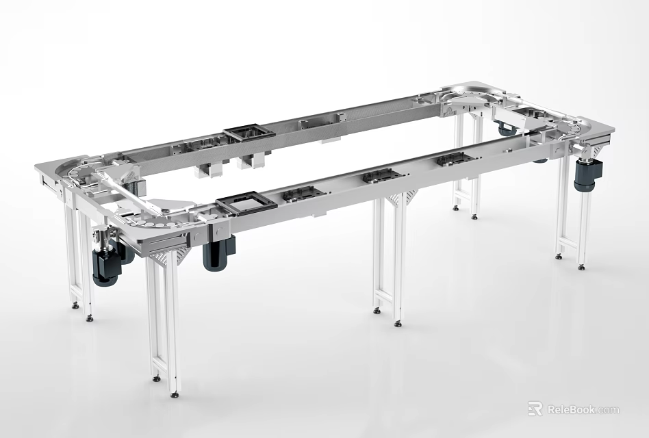 Heavy Duty Stainless Steel Industrial Equipment Frame With Support Legs And Metal Components 3d model 